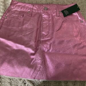 Wild Fable size 6 NWT Shimmering pink denim mini skirt